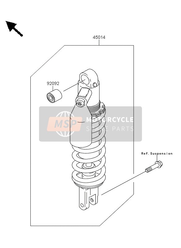 Kawasaki KLX250 2009 Shock Absorber for a 2009 Kawasaki KLX250