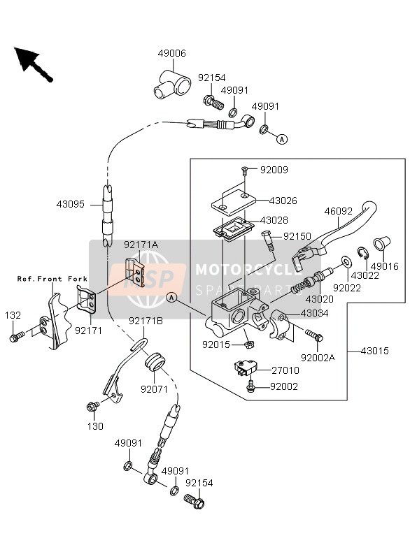 Kawasaki KLX250 2009 Front Master Cylinder for a 2009 Kawasaki KLX250