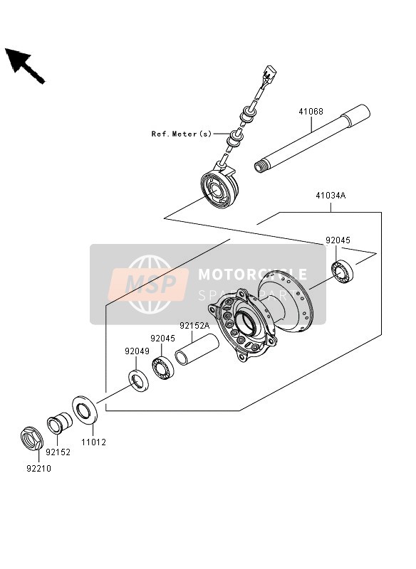 410340050458, DRUM-ASSY,Frontbrake,P.Silver, Kawasaki, 0