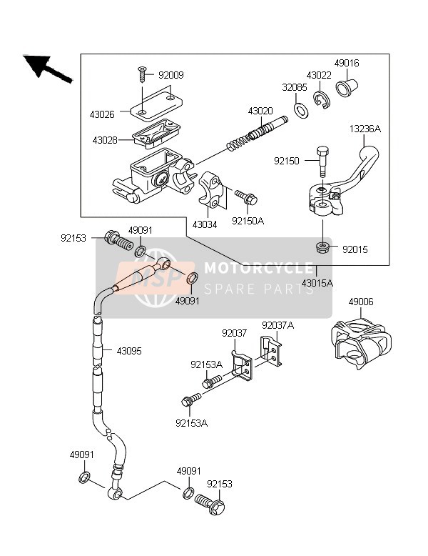 Kawasaki KX65 2009 Front Master Cylinder for a 2009 Kawasaki KX65