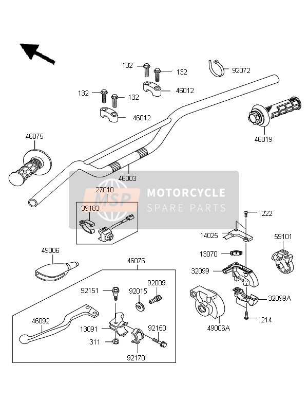 Kawasaki KX65 2009 LENKER für ein 2009 Kawasaki KX65