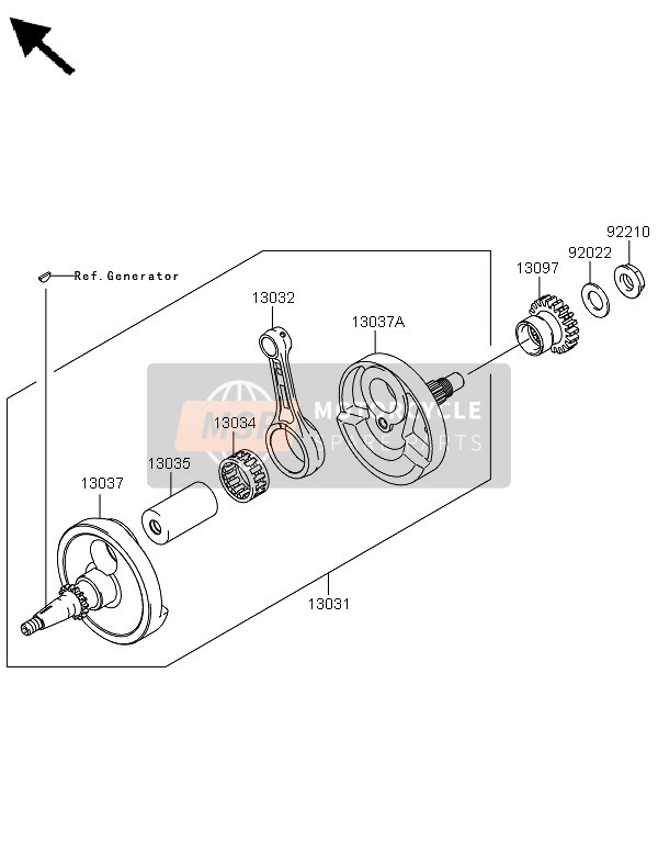 130310106, CRANKSHAFT-COMP, Kawasaki, 0