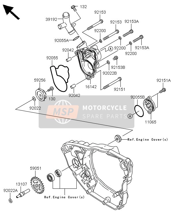 Kawasaki KX250F 2009 Pompe à eau pour un 2009 Kawasaki KX250F