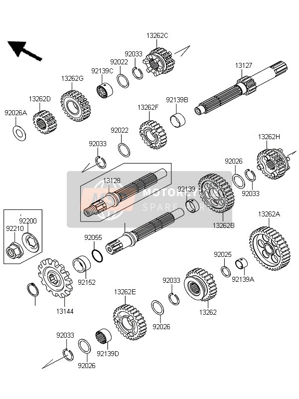 132620815, Gear,Output 5TH,24T KLX125CAF, Kawasaki, 0