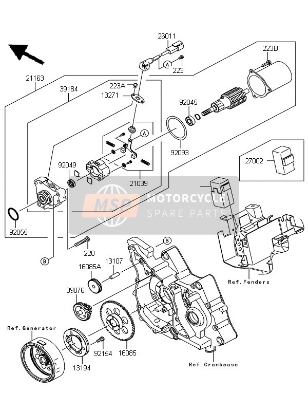 Kawasaki KLX110 2010 Motor de arranque para un 2010 Kawasaki KLX110