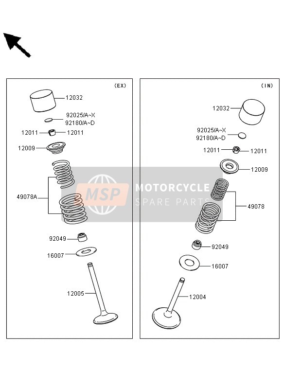 Kawasaki KLX450R  2010 Valves for a 2010 Kawasaki KLX450R 