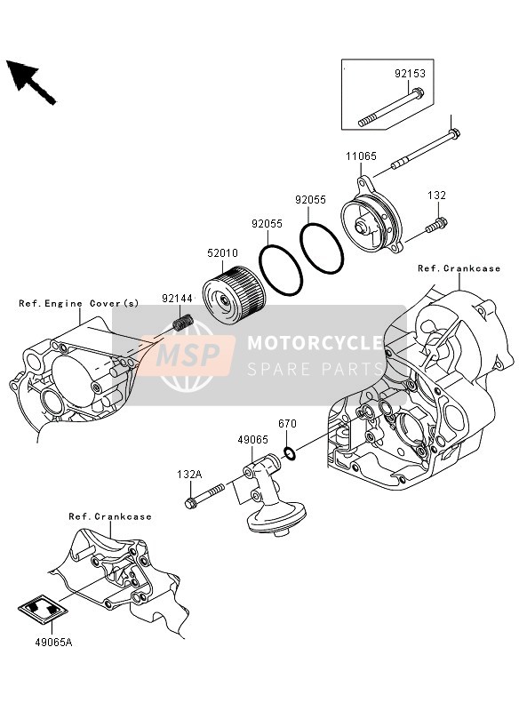 Kawasaki KLX450R  2010 Oliefilter voor een 2010 Kawasaki KLX450R 