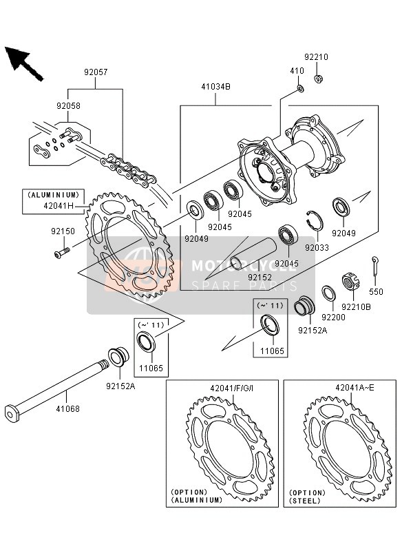 410340057, DRUM-ASSY,Rear Brake, Kawasaki, 2