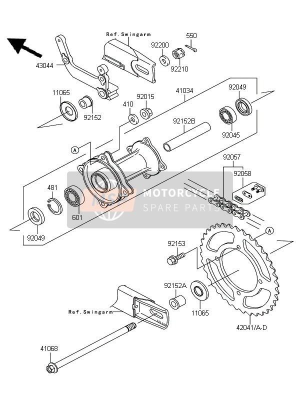 420411528, SPROCKET-HUB, 47T, Kawasaki, 2