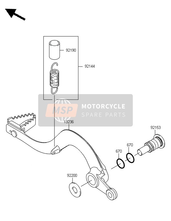 Kawasaki KX250F 2010 Brake Pedal for a 2010 Kawasaki KX250F