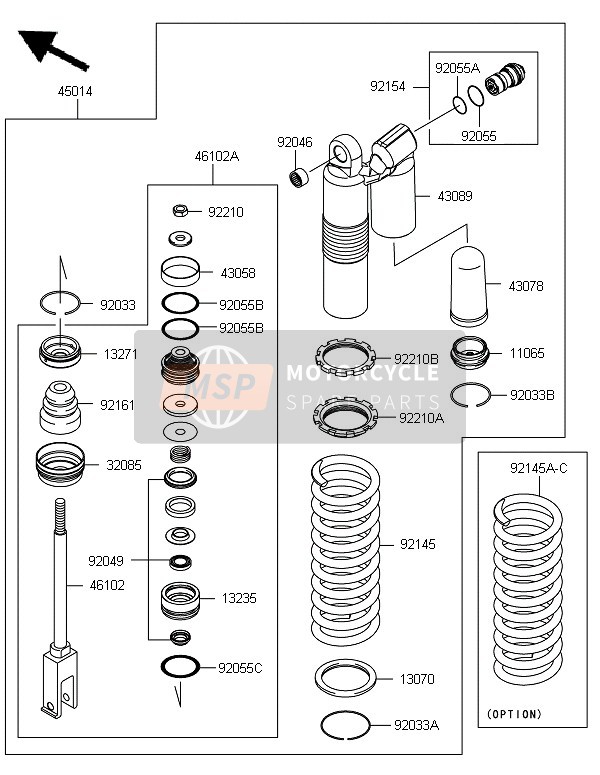 Kawasaki KX250F 2010 Shock Absorber for a 2010 Kawasaki KX250F