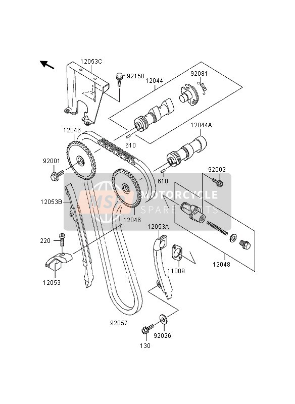 Kawasaki KLR650 1997 NOCKENWELLE & SPANNER für ein 1997 Kawasaki KLR650