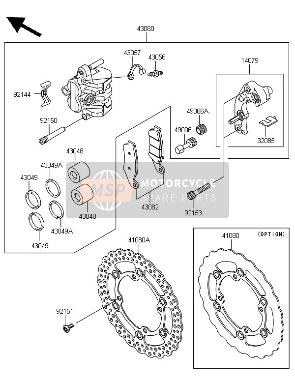 Kawasaki KX450F 2010 Front Brake for a 2010 Kawasaki KX450F