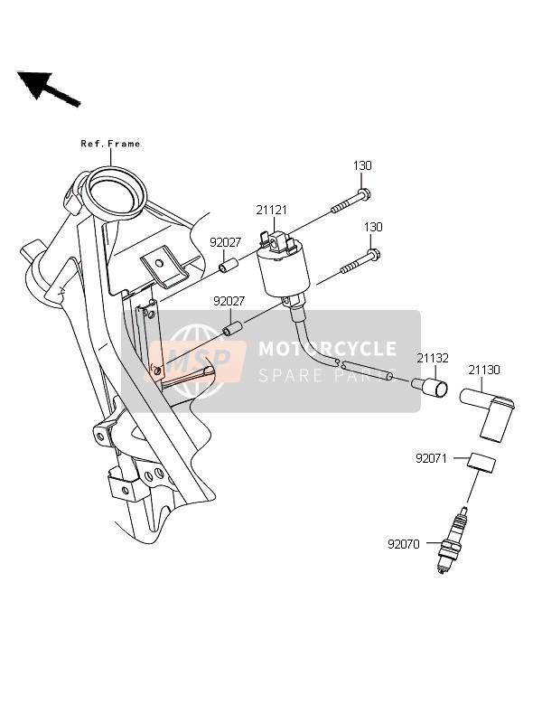 Kawasaki D-TRACKER 125 2011 Sistema di accensione per un 2011 Kawasaki D-TRACKER 125