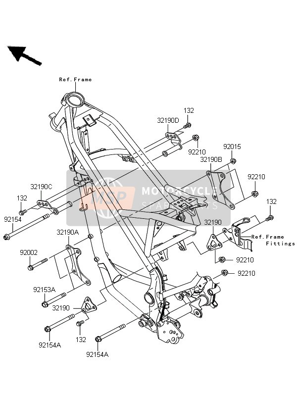 Kawasaki D-TRACKER 125 2011 Engine Mount for a 2011 Kawasaki D-TRACKER 125