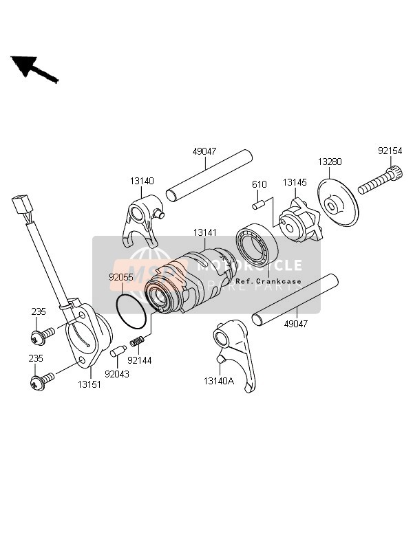 Tambour de changement de vitesse & Fourchette de changement de vitesse