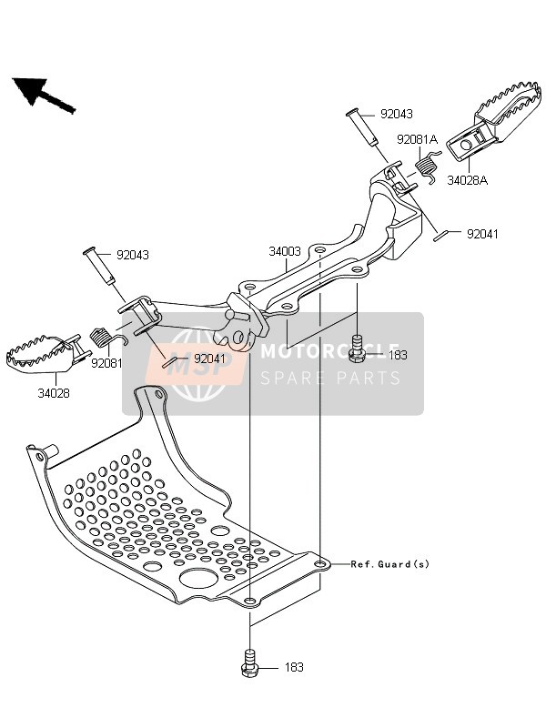 Kawasaki KLX110 2011 Footrests for a 2011 Kawasaki KLX110