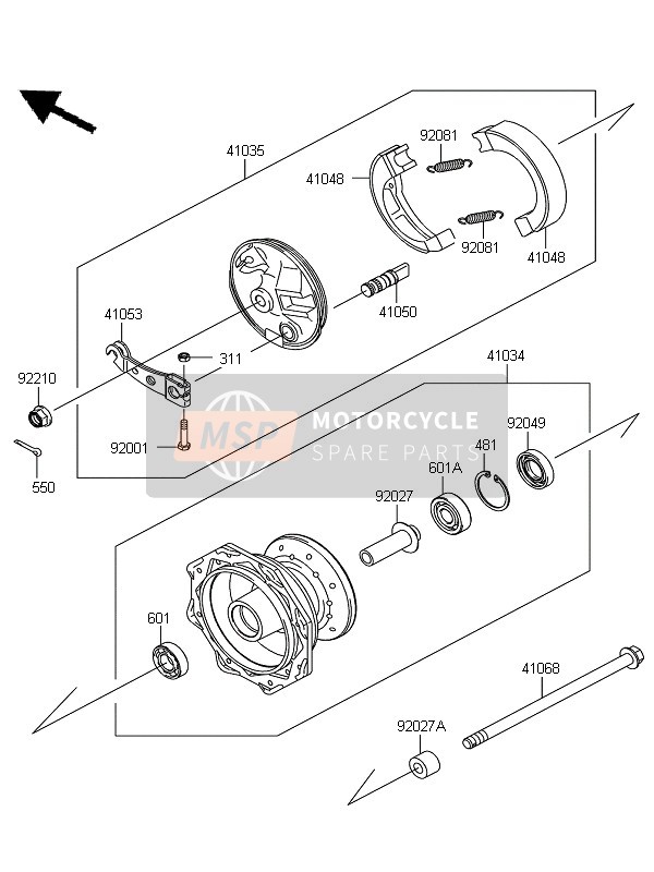 Kawasaki KLX110 2011 Front Hub for a 2011 Kawasaki KLX110