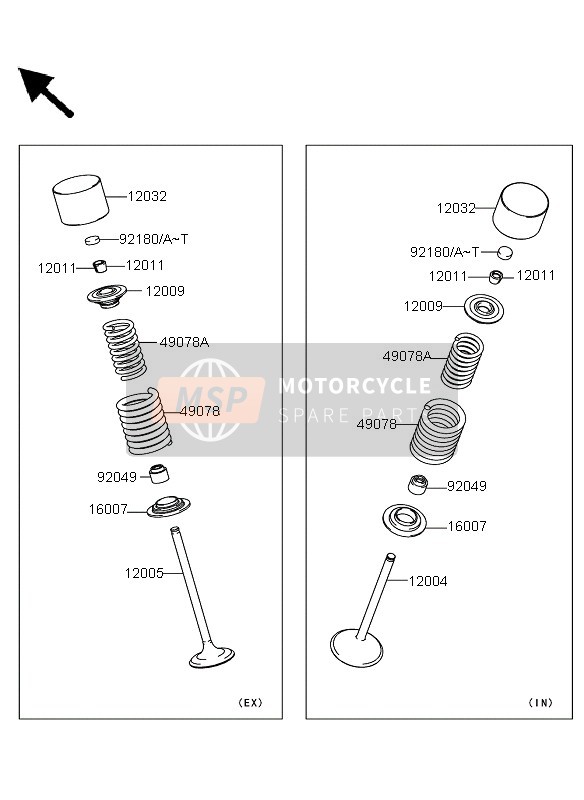 Kawasaki KLX250 2011 Valves for a 2011 Kawasaki KLX250