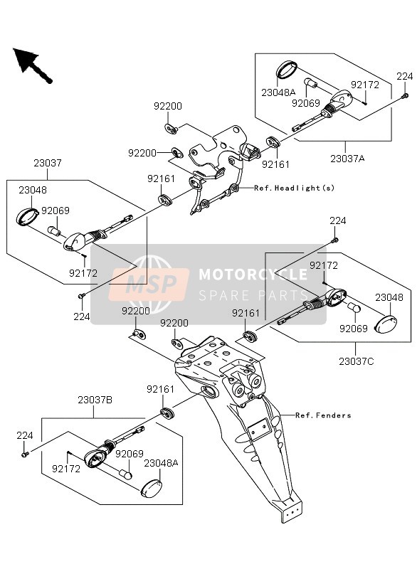 Kawasaki KLX250 2011 Turn Signals for a 2011 Kawasaki KLX250