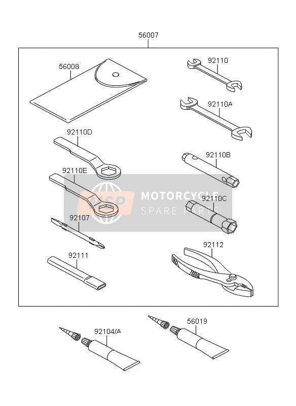 Kawasaki KLX250 2011 Herramientas para propietarios para un 2011 Kawasaki KLX250