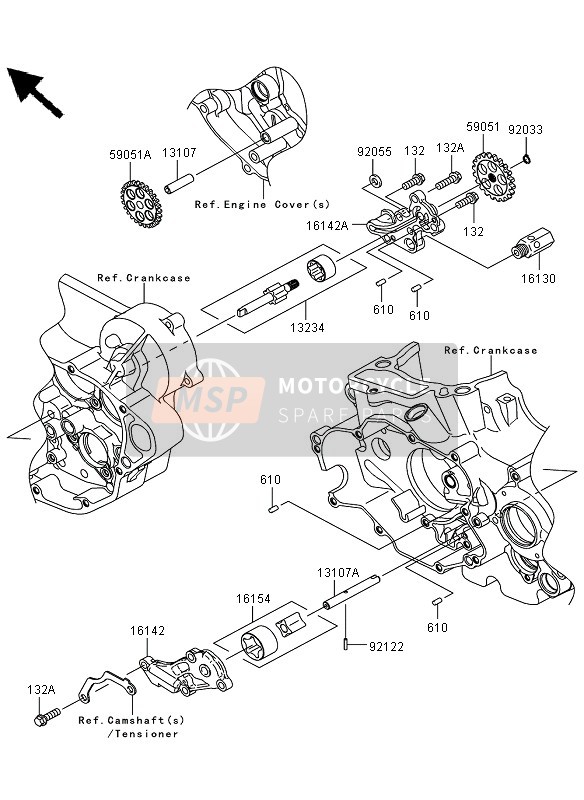 Kawasaki KLX450R  2011 Oliepomp voor een 2011 Kawasaki KLX450R 