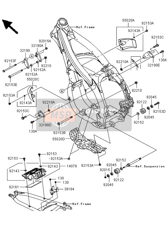 Kawasaki KLX450R  2011 Frame Fittings for a 2011 Kawasaki KLX450R 