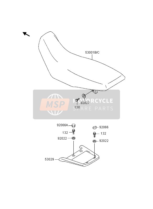 Kawasaki KLR650 1997 Seat for a 1997 Kawasaki KLR650