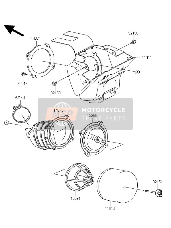 Kawasaki KX65 2011 Purificateur d'air pour un 2011 Kawasaki KX65