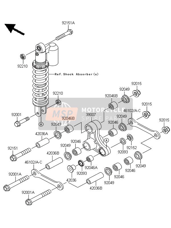 Kawasaki KX65 2011 Suspensión para un 2011 Kawasaki KX65