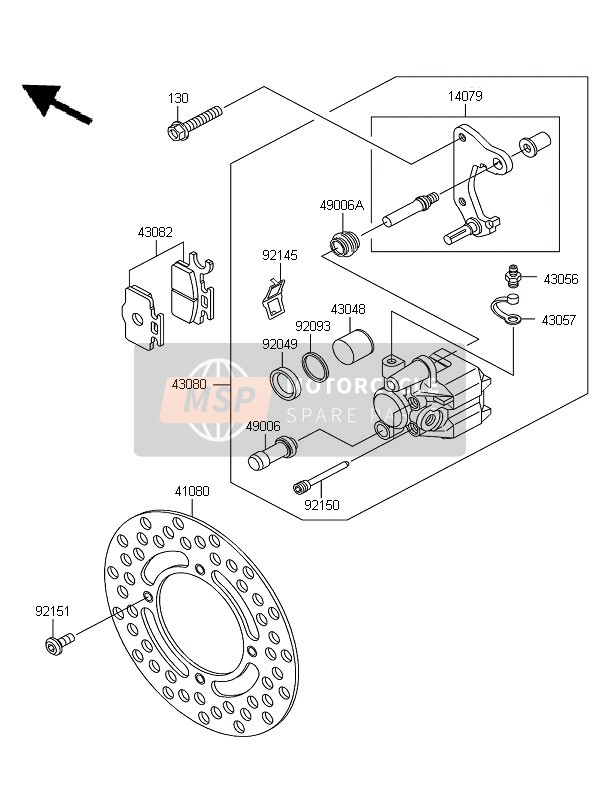 Kawasaki KX65 2011 BREMSE VORNE für ein 2011 Kawasaki KX65