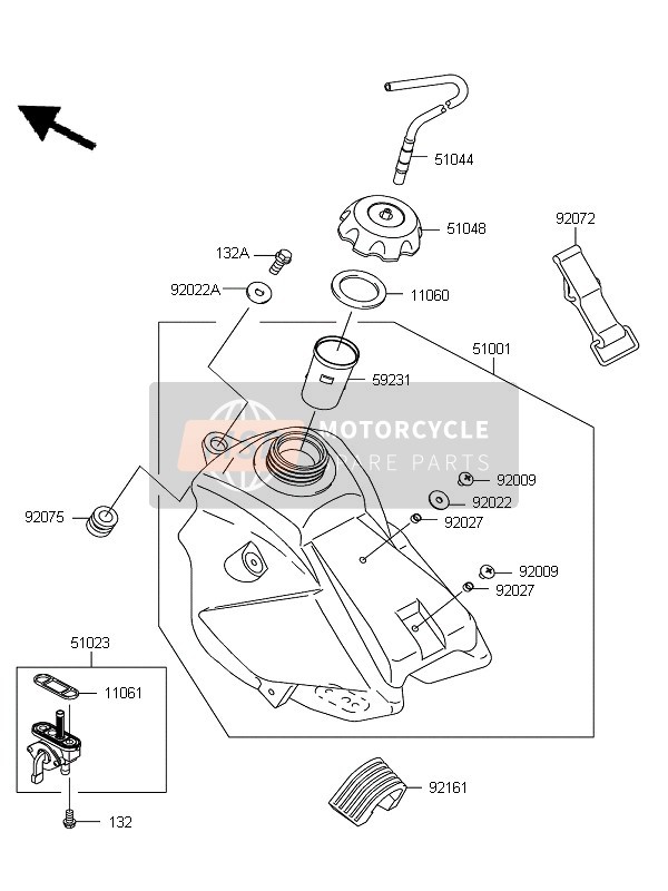 Kawasaki KX65 2011 Fuel Tank for a 2011 Kawasaki KX65