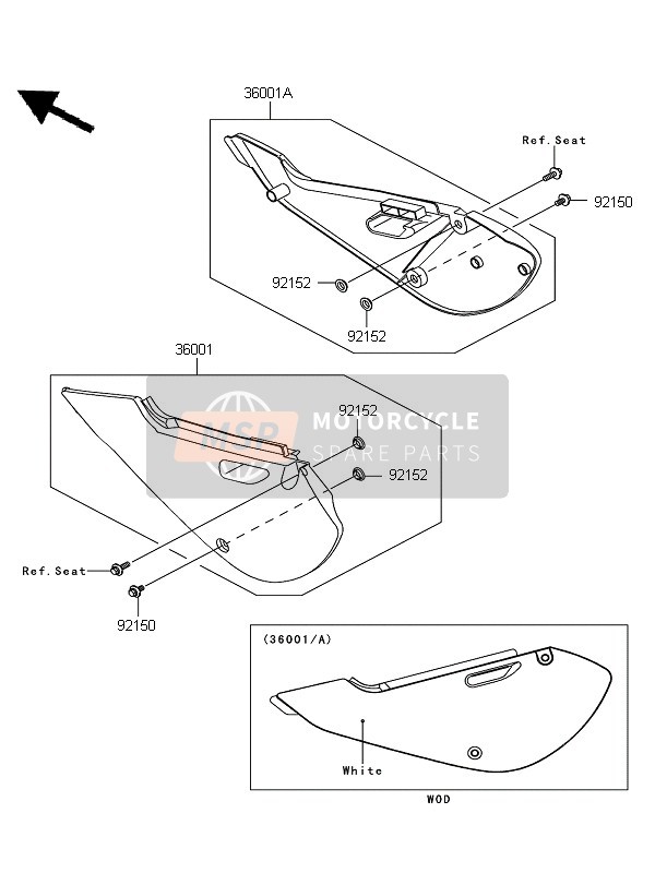 Kawasaki KX65 2011 Couvertures latérales pour un 2011 Kawasaki KX65