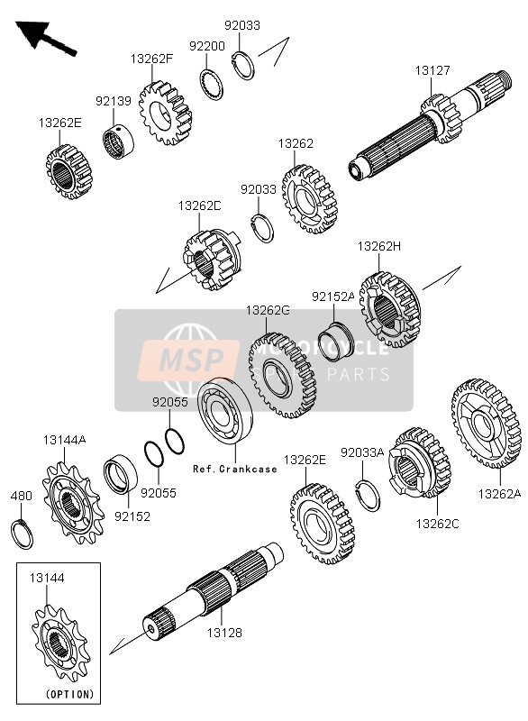 132620674, Gear,Output 3RD,26T, Kawasaki, 0