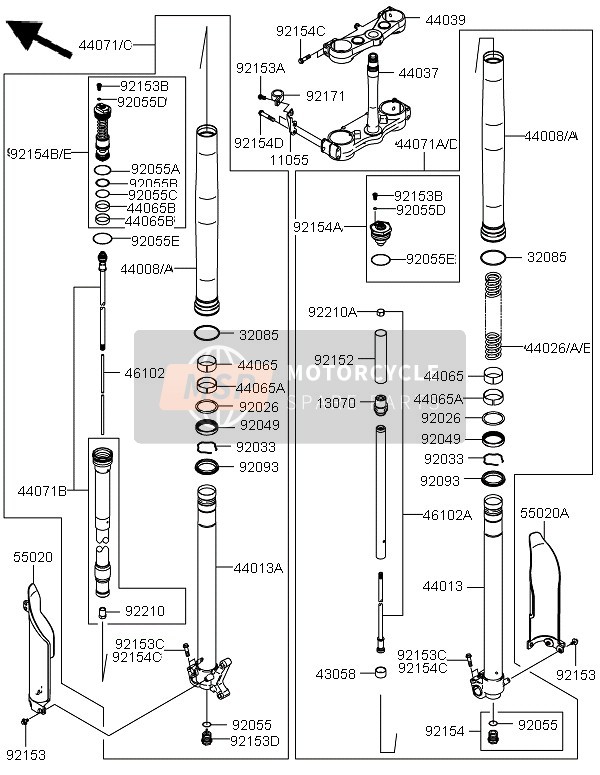 440710708, DAMPER-ASSY,Fork,Lh, Kawasaki, 0