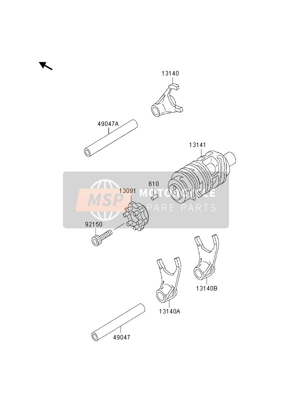 Gear Change Drum & Shift Fork