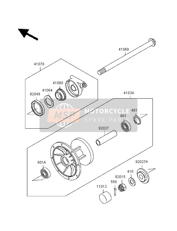 Kawasaki KLE500 1995 Front Hub for a 1995 Kawasaki KLE500