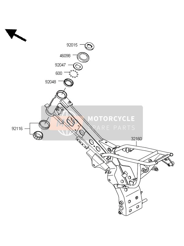 Kawasaki KLX110 2012 RAHMEN für ein 2012 Kawasaki KLX110