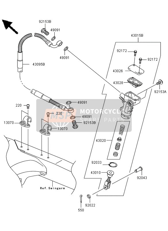 430150168, CYLINDER-ASSY-MASTER, Kawasaki, 4