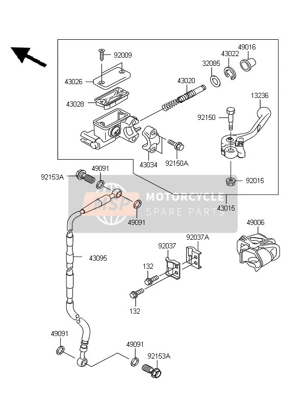 Kawasaki KX65 2012 Front Master Cylinder for a 2012 Kawasaki KX65