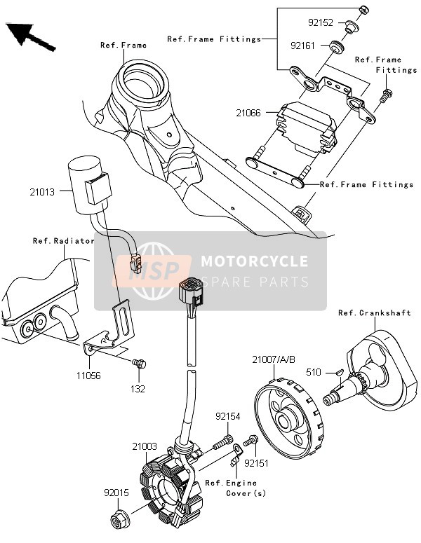 Kawasaki KX250F 2012 Generator for a 2012 Kawasaki KX250F