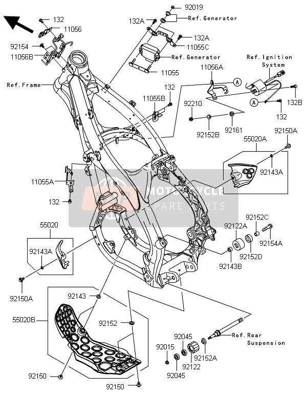 110567511, Bracket,Ecu KX250ZFF, Kawasaki, 0