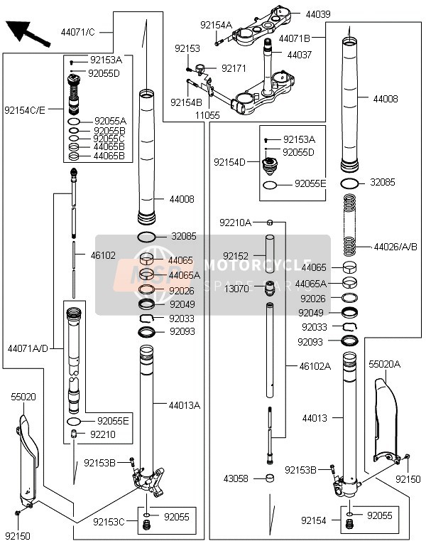 440260166, SPRING-FRONT Fork,K=9.9N/MM, Kawasaki, 0