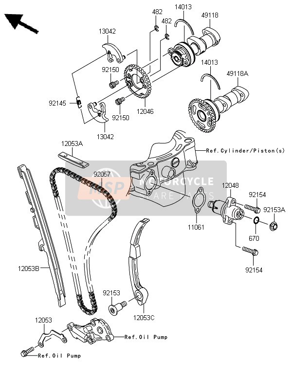 Kawasaki KX450F 2012 NOCKENWELLE & SPANNER für ein 2012 Kawasaki KX450F