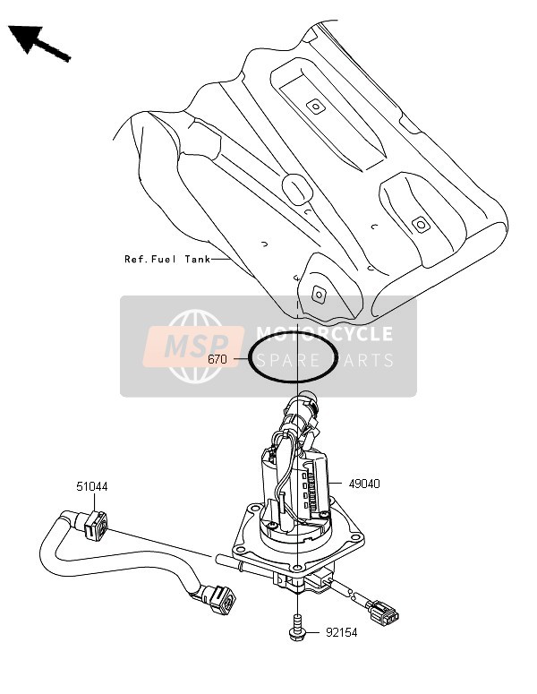 Kawasaki KX450F 2012 KRAFTSTOFFPUMPE für ein 2012 Kawasaki KX450F