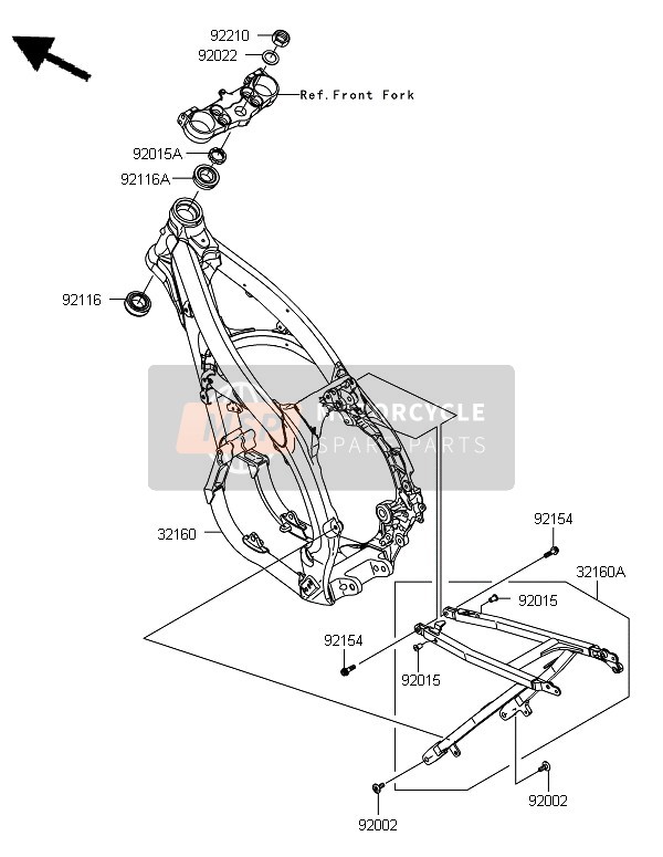 Kawasaki KX450F 2012 Telaio per un 2012 Kawasaki KX450F