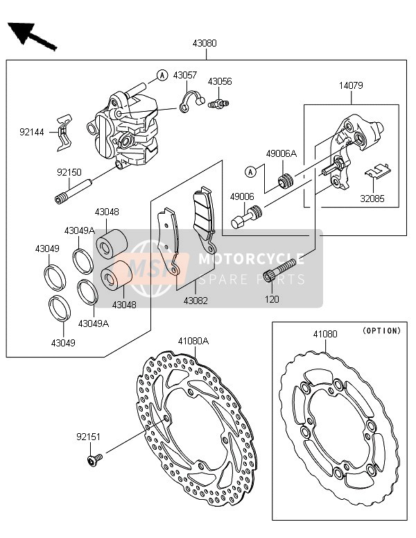 Kawasaki KX450F 2012 Front Brake for a 2012 Kawasaki KX450F