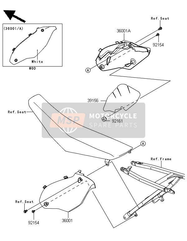 Kawasaki KX450F 2012 SEITLICHE ABDECKUNGEN für ein 2012 Kawasaki KX450F