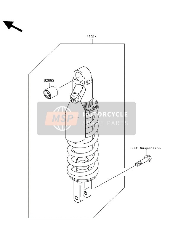 Kawasaki KLX250 2013 Shock Absorber for a 2013 Kawasaki KLX250