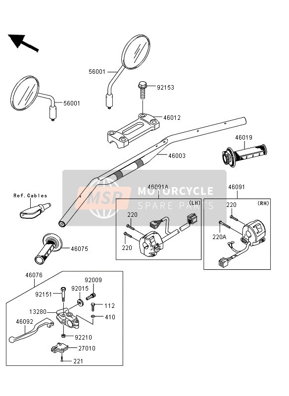 Kawasaki KLX250 2013 Handlebar for a 2013 Kawasaki KLX250